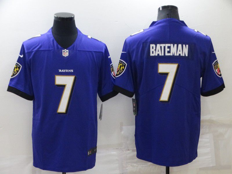 Men Baltimore Ravens #7 Bateman Purple 2022 Nike Limited Vapor Untouchable NFL Jerseys